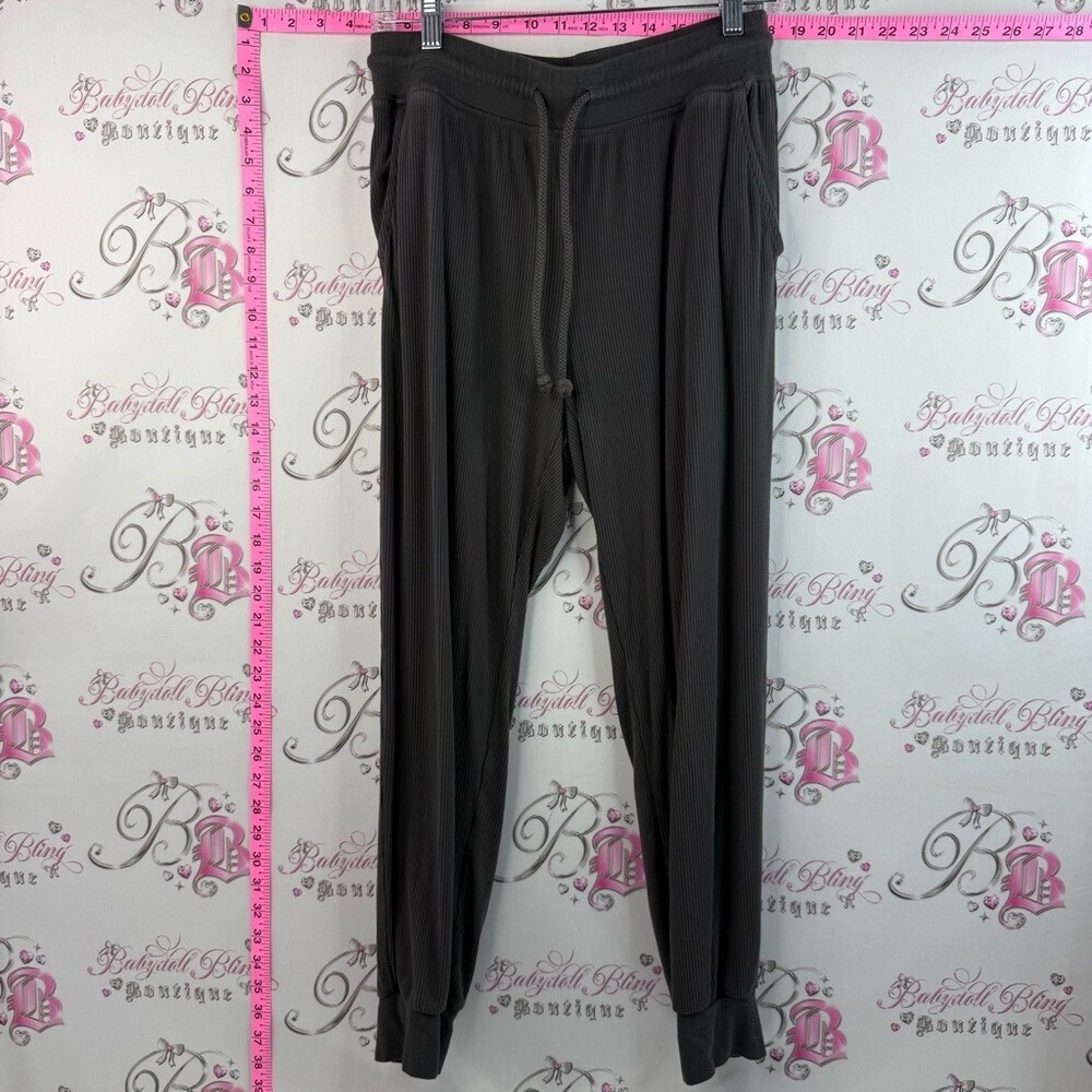Lou & Grey sweatpants Charcoal Ribbed Drawstring Joggers